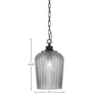 Cordova One Light Pendant in Matte Black with 9" Silver Textured Shade