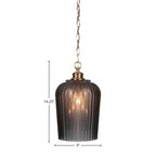 Cordova One Light Pendant in New Age Brass with 9" Smoke Textured Shade