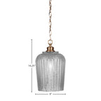 Cordova One Light Pendant in New Age Brass with 9" Silver Textured Shade
