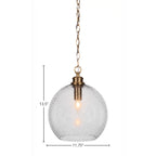 Kimbro One Light Pendant in New Age Brass with 11.75" Smoke Bubble Shade