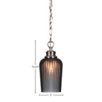 Cordova One Light Pendant in Brushed Nickel with 5" Smoke Textured Shade