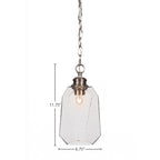 Rocklin One Light Pendant in Brushed Nickel with 6.25" Clear Bubble Shade