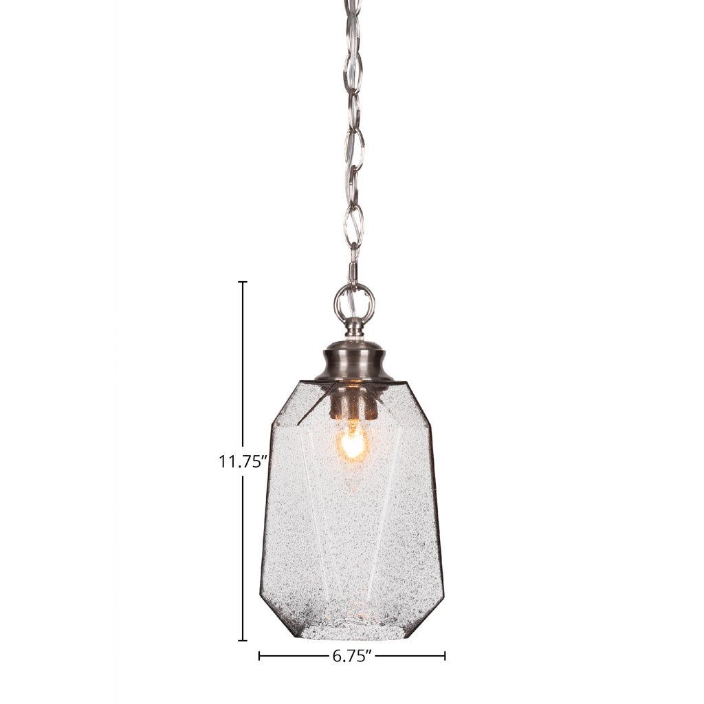 Rocklin One Light Pendant in Brushed Nickel with 6.25" Smoke Shade