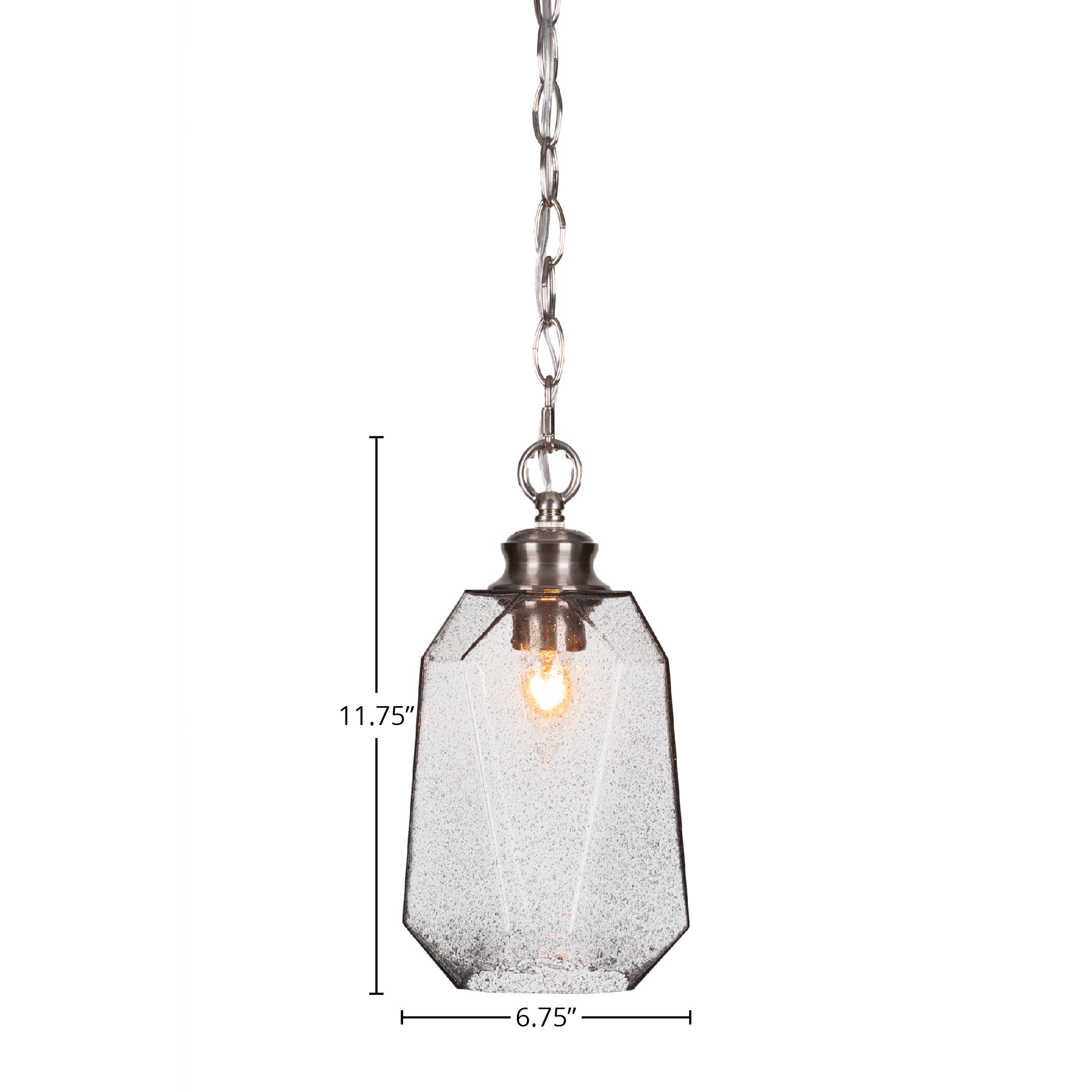 Rocklin One Light Pendant in Brushed Nickel with 6.25" Smoke Shade