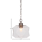 Rocklin One Light Pendant in Brushed Nickel with 8.75" Clear Bubble Shade