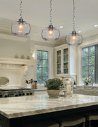 Rocklin One Light Pendant in Brushed Nickel with 8.75" Smoke Shade