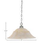 Chain One Light Pendant in Brushed Nickel with 20" Amber Marble Shade