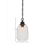 Rocklin One Light Pendant in Matte Black with 6.25" Clear Bubble Shade