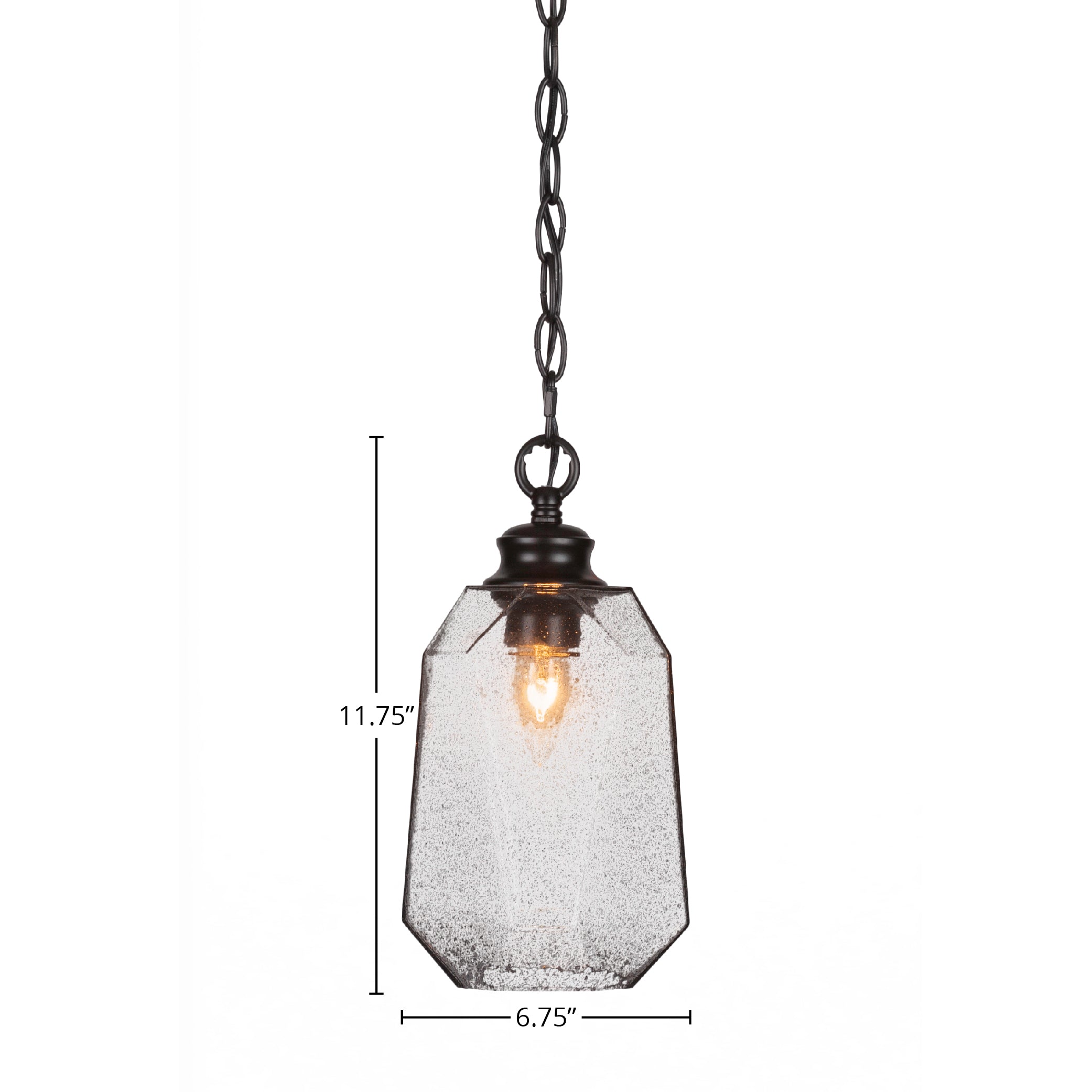 Rocklin One Light Pendant in Matte Black with 6.25" Smoke Shade