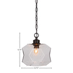 Rocklin One Light Pendant in Matte Black with 8.75" Smoke Shade