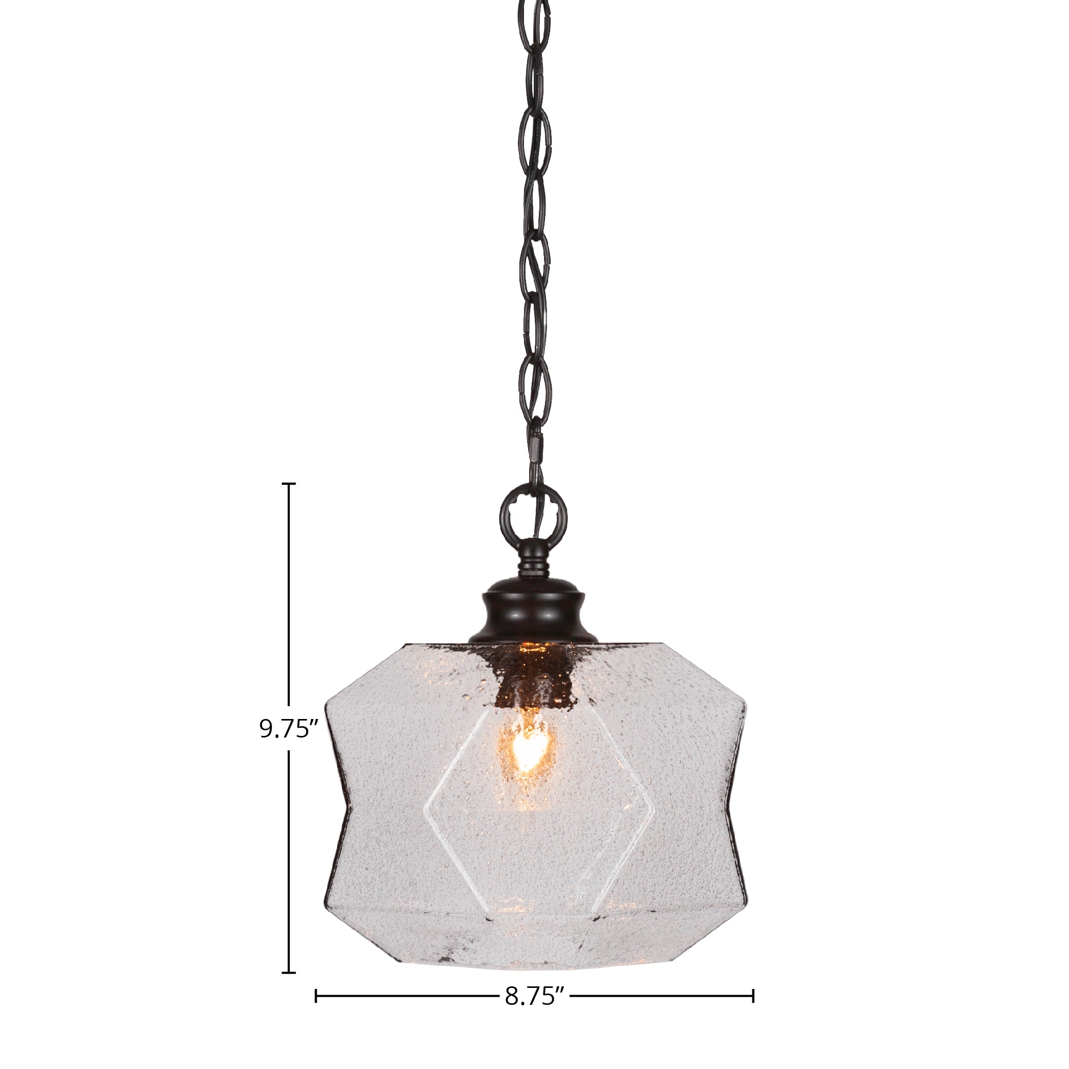 Rocklin One Light Pendant in Matte Black with 8.75" Smoke Shade