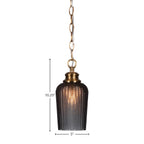 Cordova One Light Pendant in New Age Brass with 5" Smoke Textured Shade