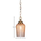 Cordova One Light Pendant in New Age Brass with 5" Silver Textured Shade