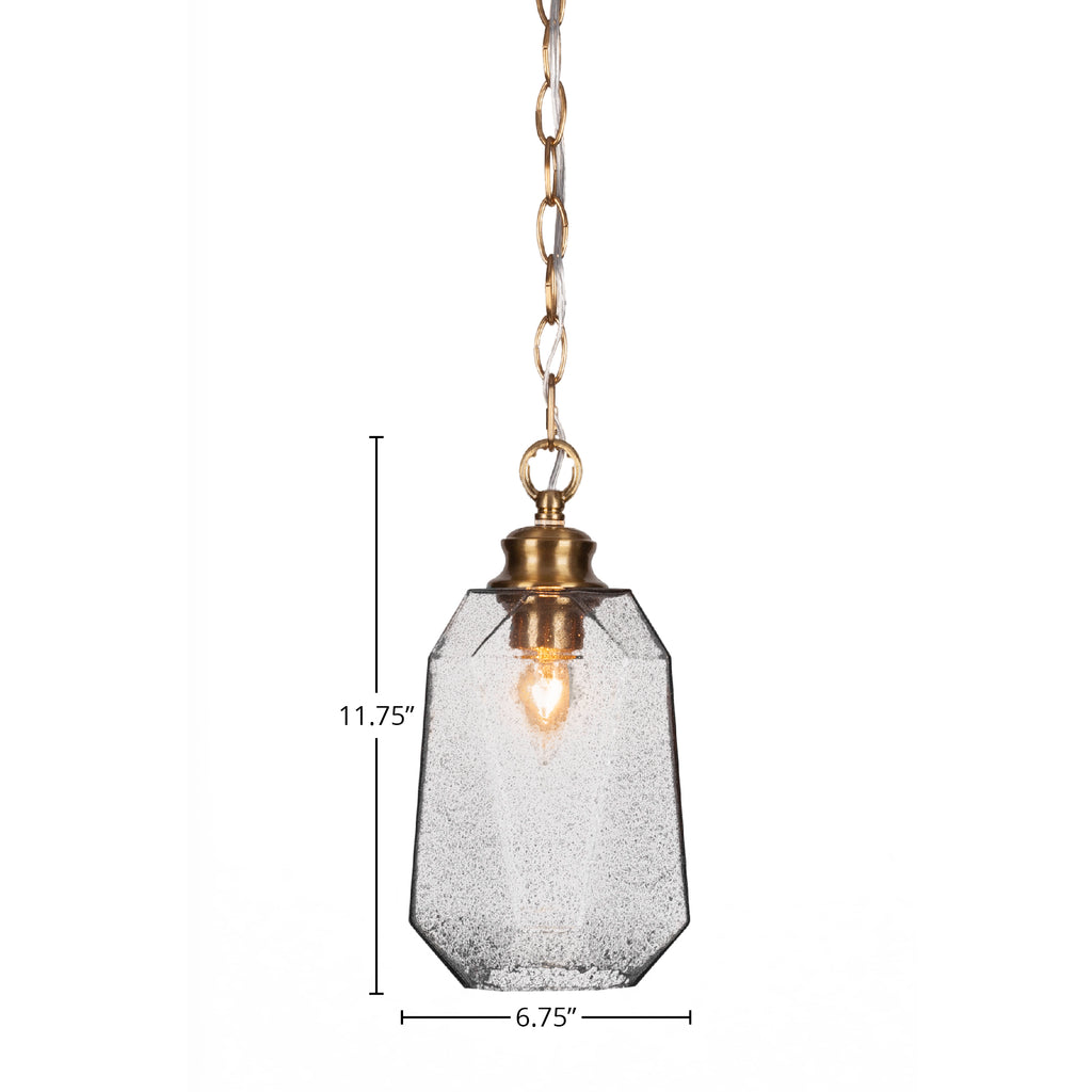 Rocklin One Light Pendant in New Age Brass with 6.25" Smoke Shade