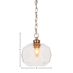 Rocklin One Light Pendant in New Age Brass with 8.75" Clear Bubble Shade