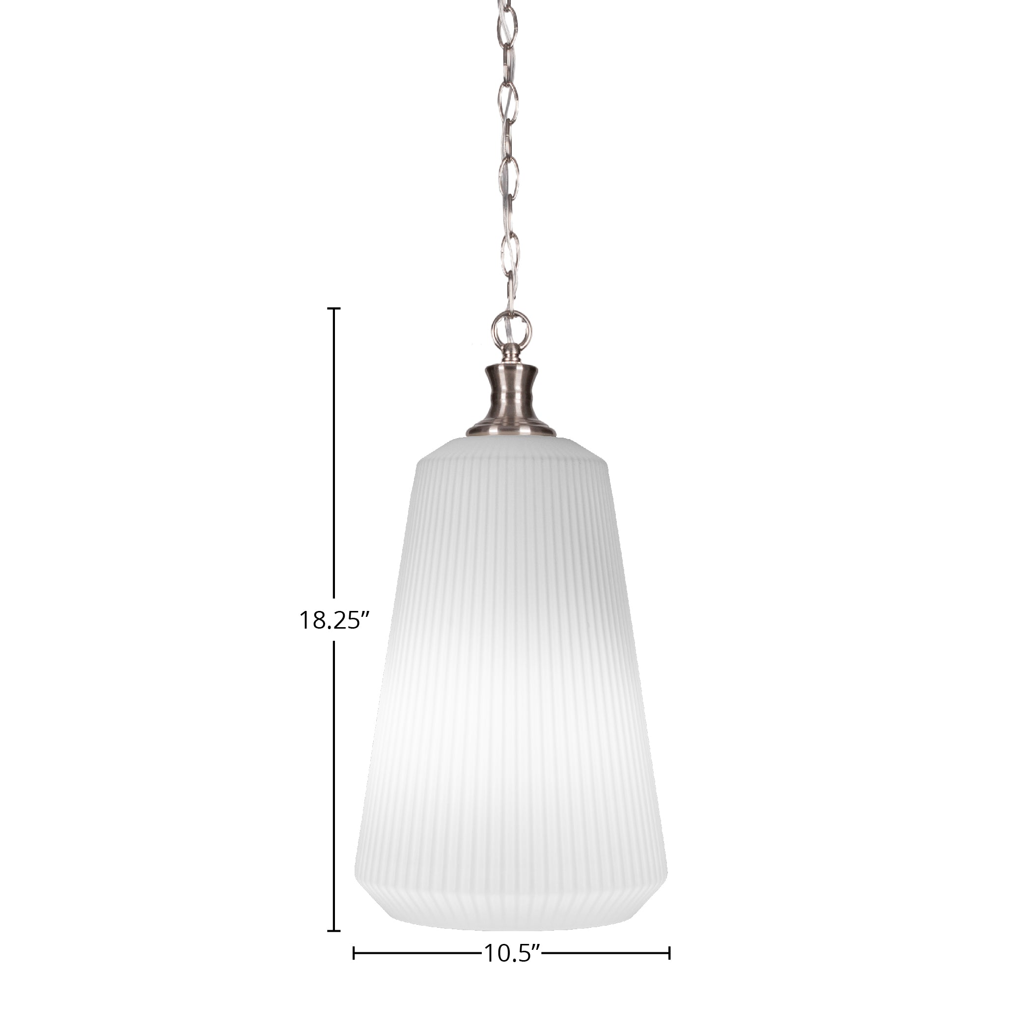 Carina One Light Pendant in Brushed Nickel with 11" Opal Frosted Shade