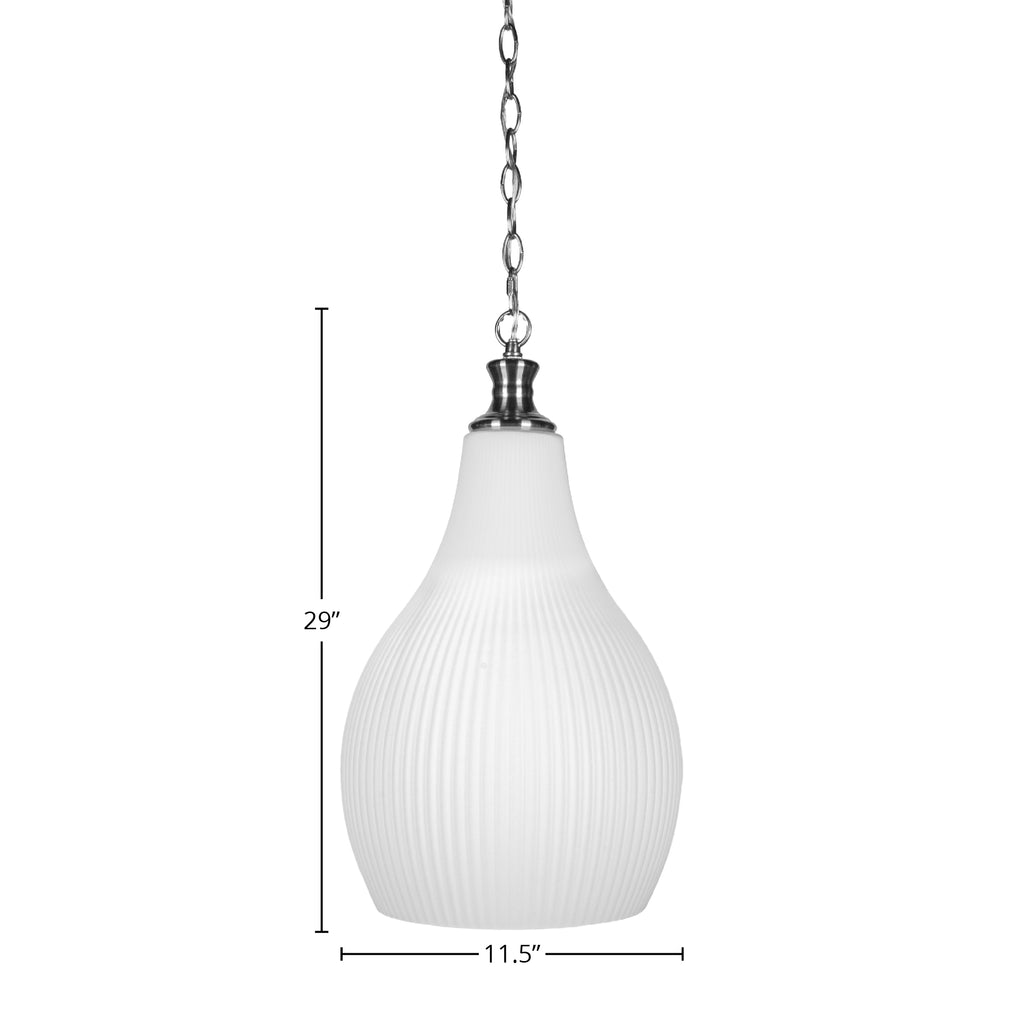 Carina One Light Pendant in Brushed Nickel with 12.25" Opal Frosted Shade