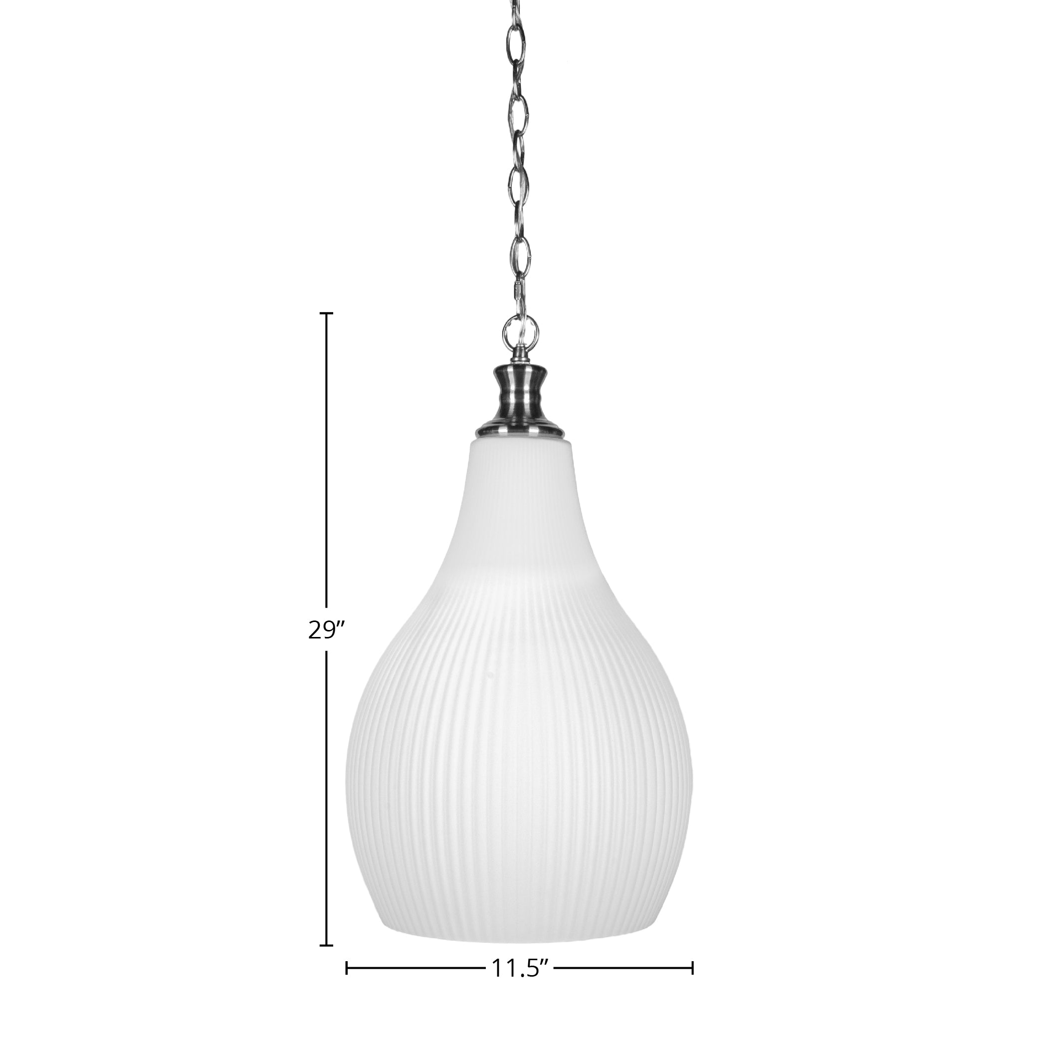Carina One Light Pendant in Brushed Nickel with 12.25" Opal Frosted Shade