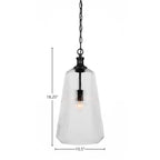 Carina One Light Pendant in Matte Black with 11" Clear Ribbed Shade