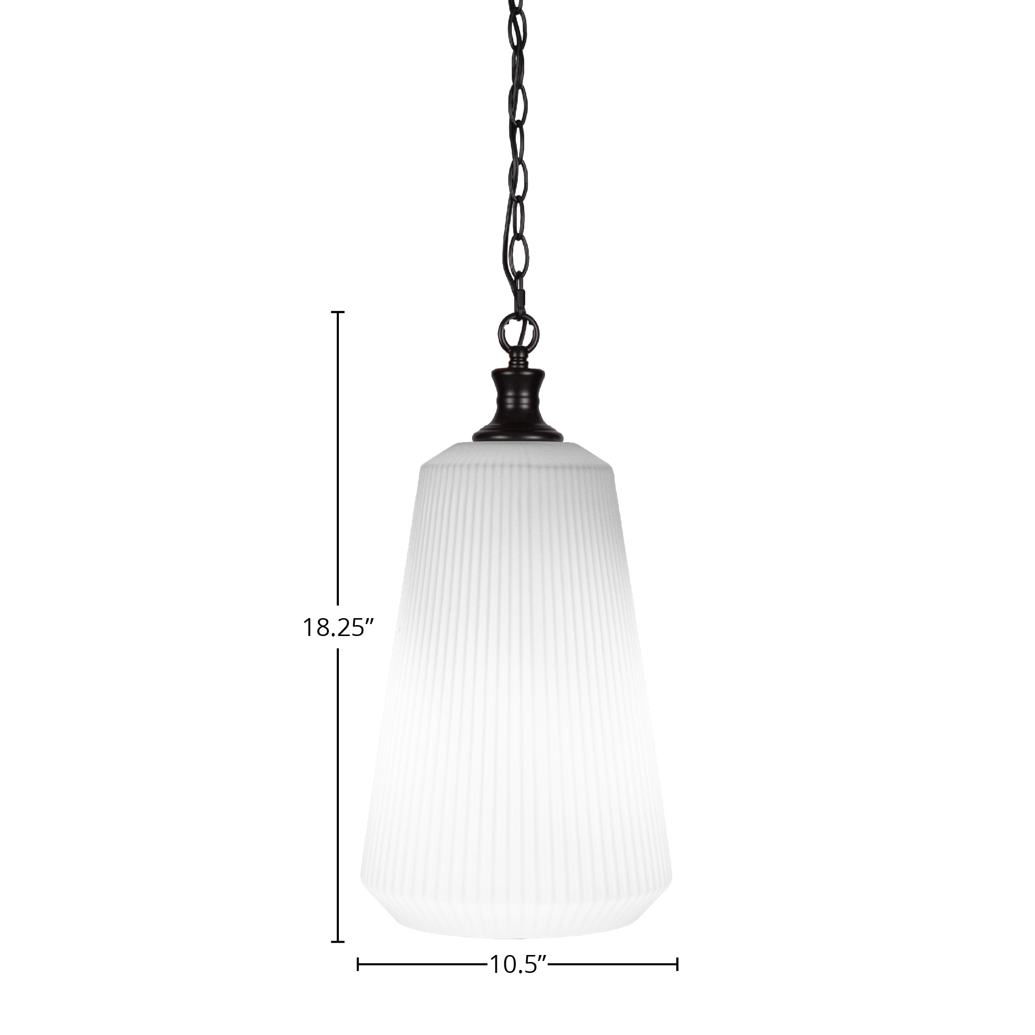 Carina One Light Pendant in Matte Black with 11" Opal Frosted Shade