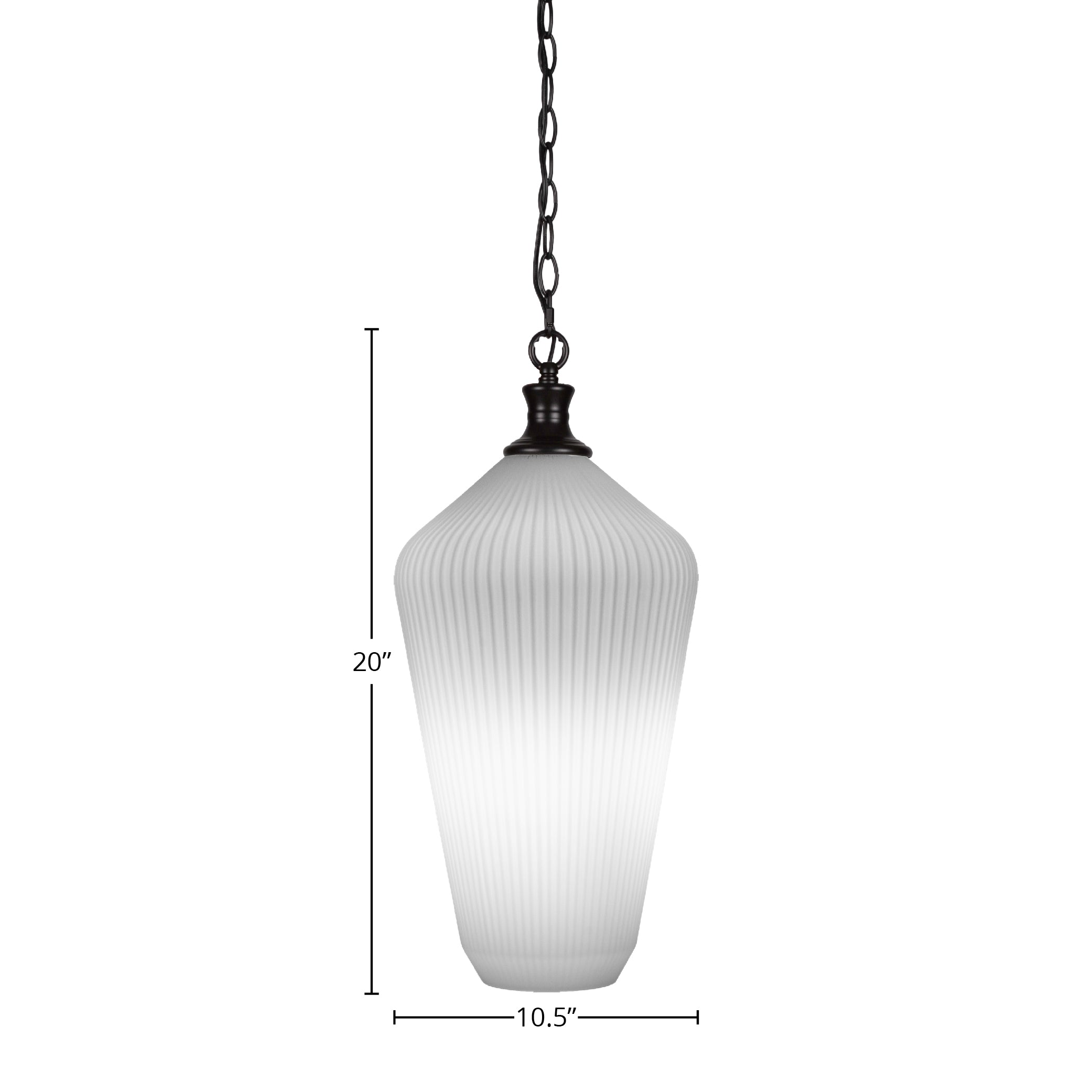Carina One Light Pendant in Matte Black with 11" Opal Frosted Shade