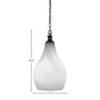 Carina One Light Pendant in Matte Black with 12.25" Opal Frosted Shade