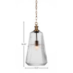 Carina One Light Pendant in New Age Brass with 11" Clear Ribbed Shade