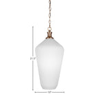 Carina One Light Pendant in New Age Brass with 11" Opal Frosted Shade