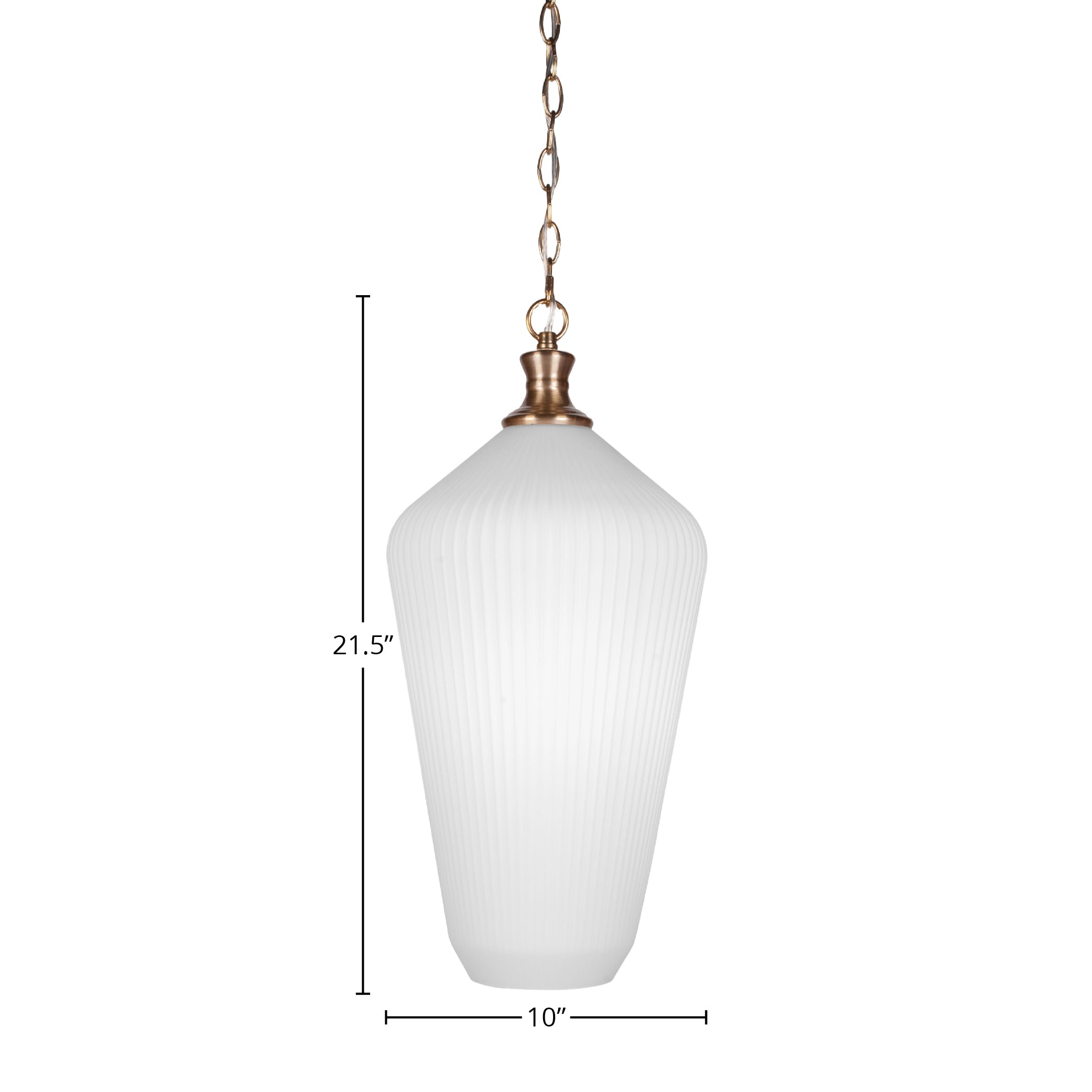 Carina One Light Pendant in New Age Brass with 11" Opal Frosted Shade