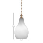 Carina One Light Pendant in New Age Brass with 12.25" Opal Frosted Shade