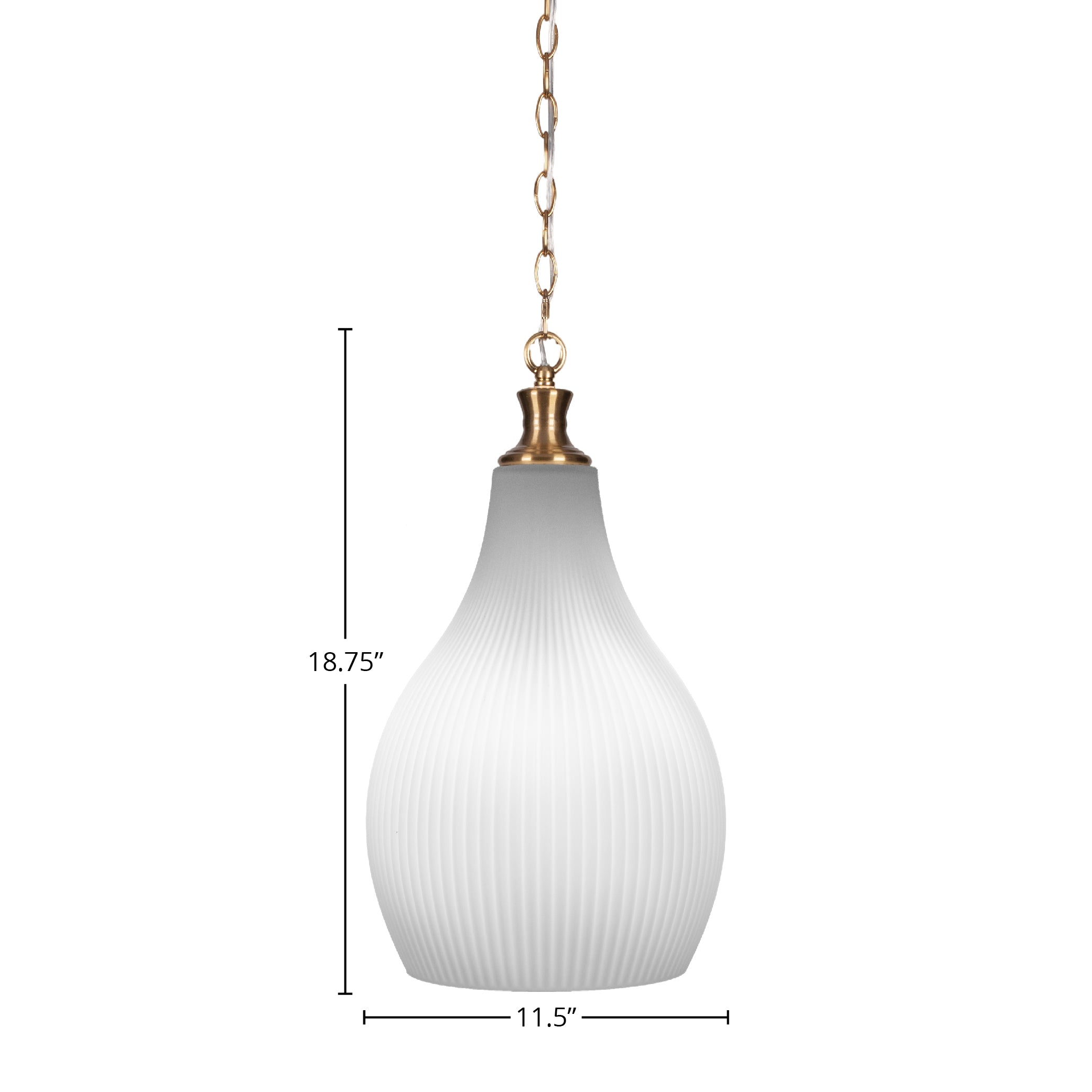Carina One Light Pendant in New Age Brass with 12.25" Opal Frosted Shade