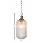 Carina One Light Pendant in Brushed Nickel with 8.25" Micro Bubble Ribbed Shade
