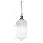 Carina One Light Pendant in New Age Brass with 8.25" Opal Frosted Shade