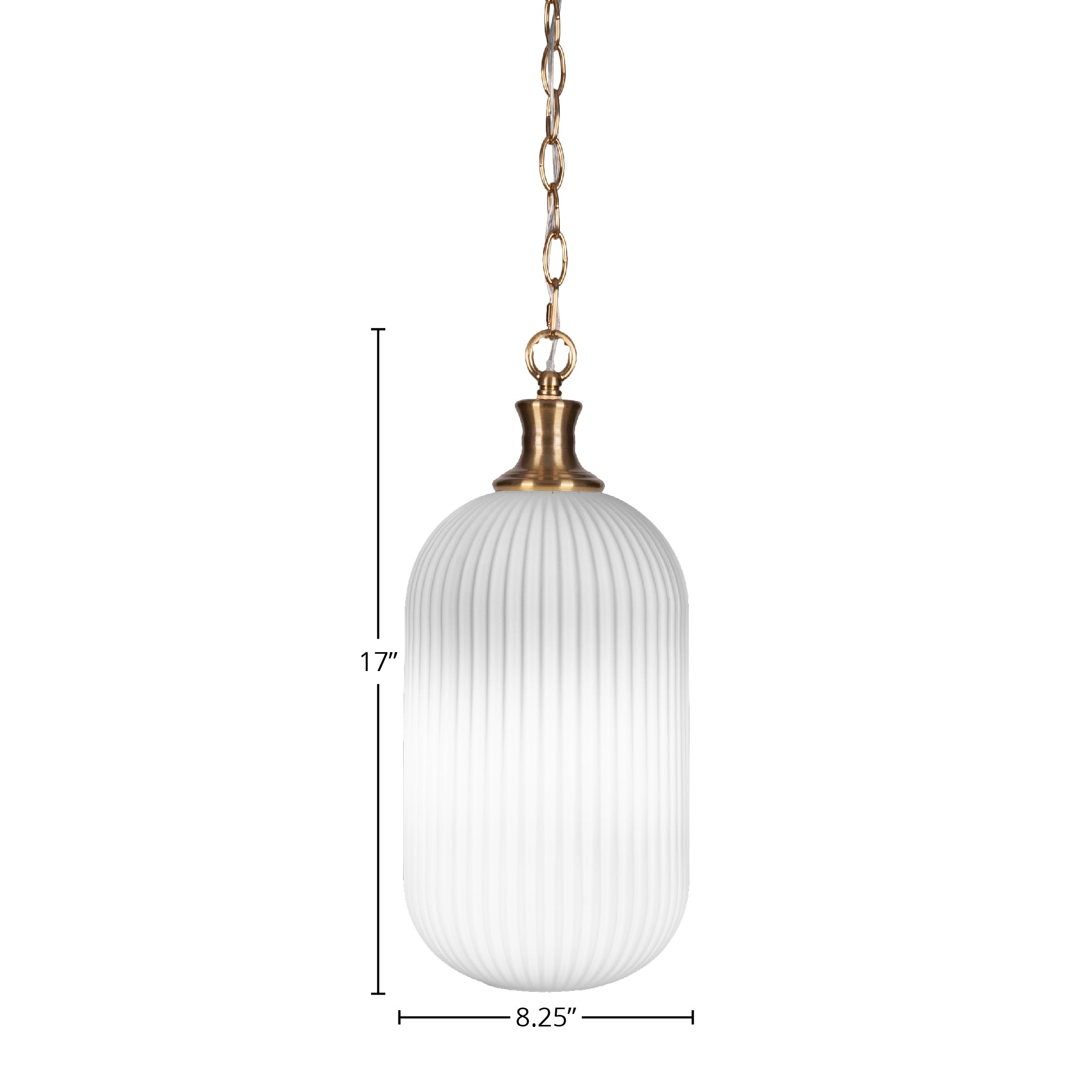 Carina One Light Pendant in New Age Brass with 8.25" Opal Frosted Shade
