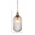 Carina One Light Pendant in New Age Brass with 8.25" Micro Bubble Ribbed Shade