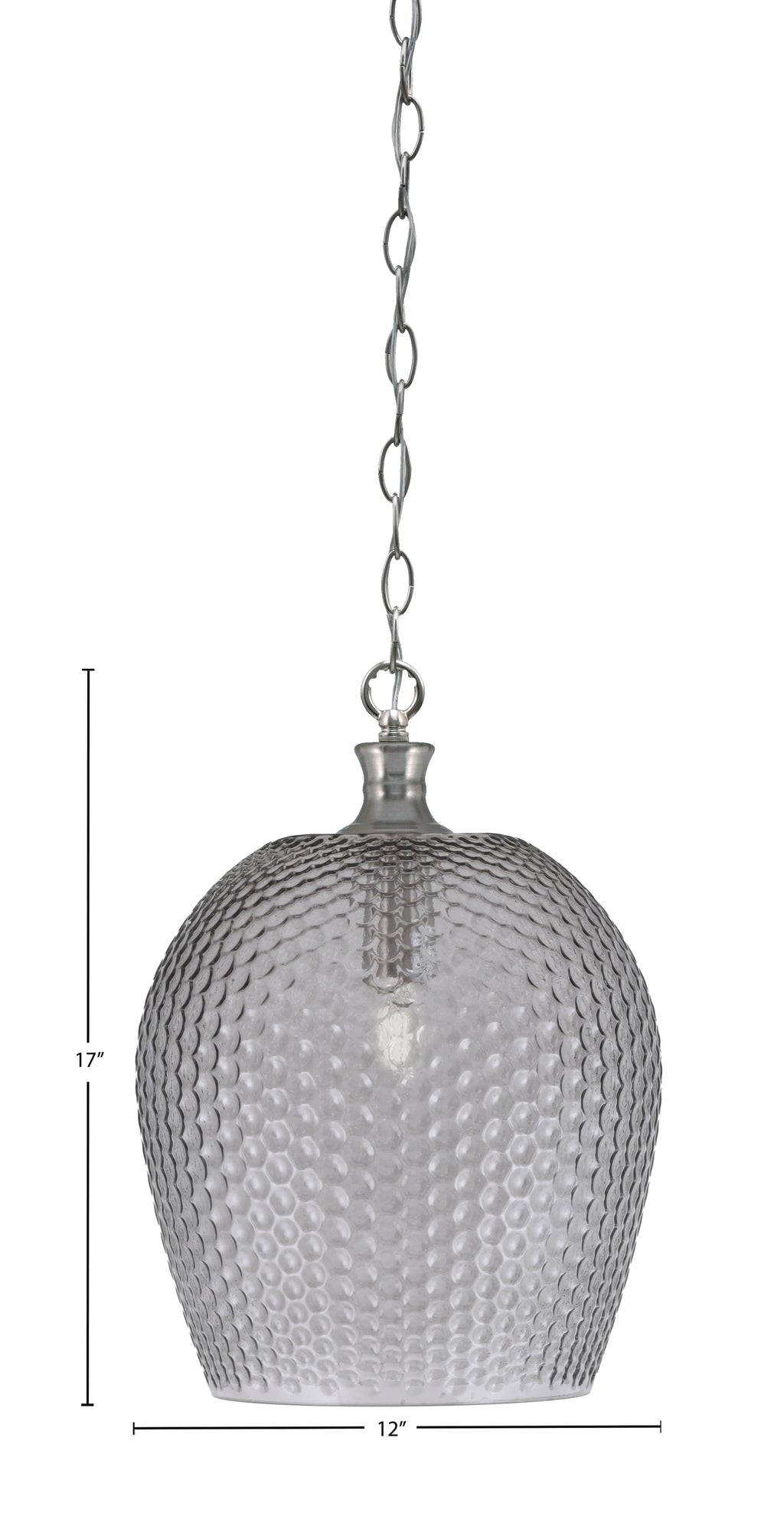 Zola One Light Pendant in Brushed Nickel with 12" Smoke Textured Shade