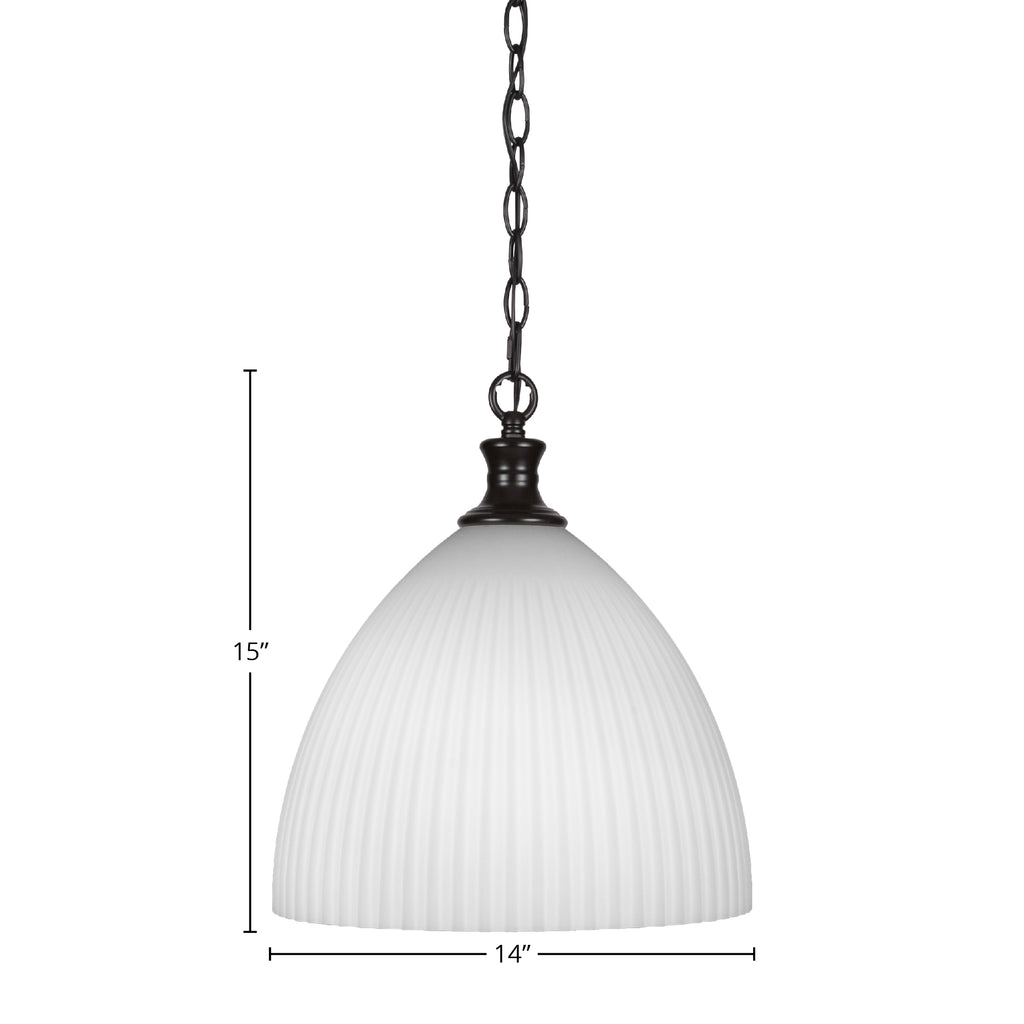 Carina One Light Pendant in Brushed Nickel with 14" Opal Frosted Shade