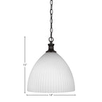 Carina One Light Pendant in Brushed Nickel with 14" Opal Frosted Shade