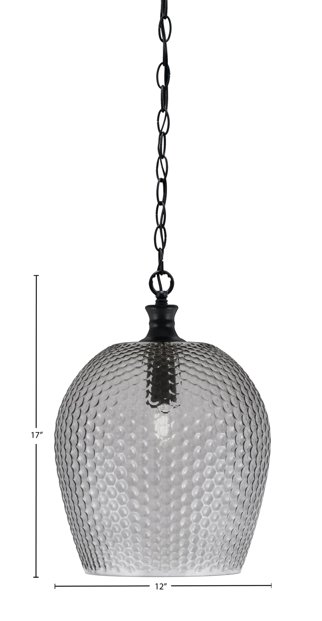 Zola One Light Pendant in Matte Black with 12" Smoke Textured Shade