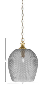 Zola One Light Pendant in New Age Brass with 12" Smoke Textured Shade