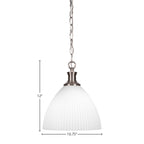 Carina One Light Pendant in Brushed Nickel with 10.75" Opal Frosted Shade