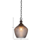Zola One Light Pendant in Matte Black with 9" Smoke Textured Shade