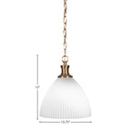 Carina One Light Pendant in New Age Brass with 10.75" Opal Frosted Shade