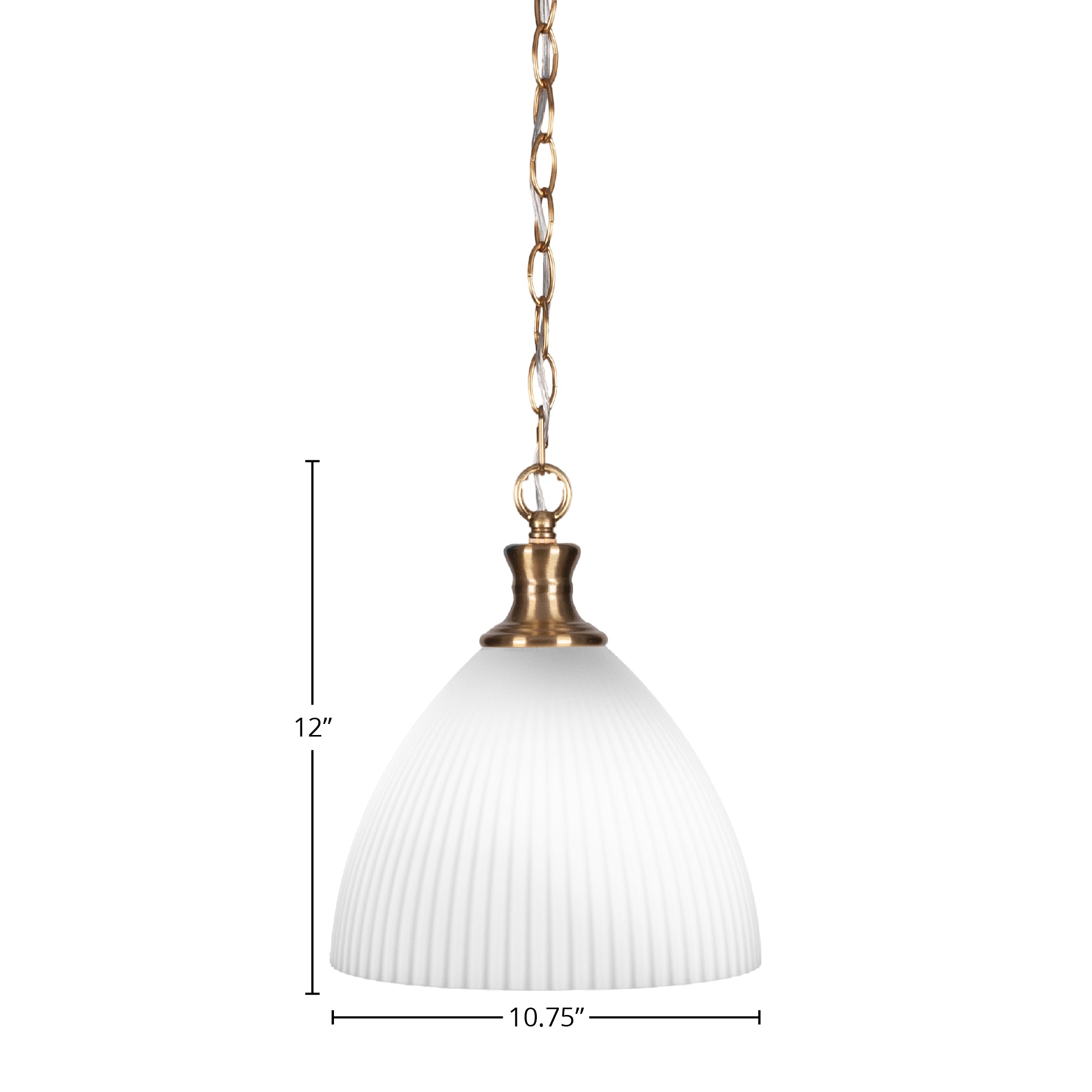 Carina One Light Pendant in New Age Brass with 10.75" Opal Frosted Shade