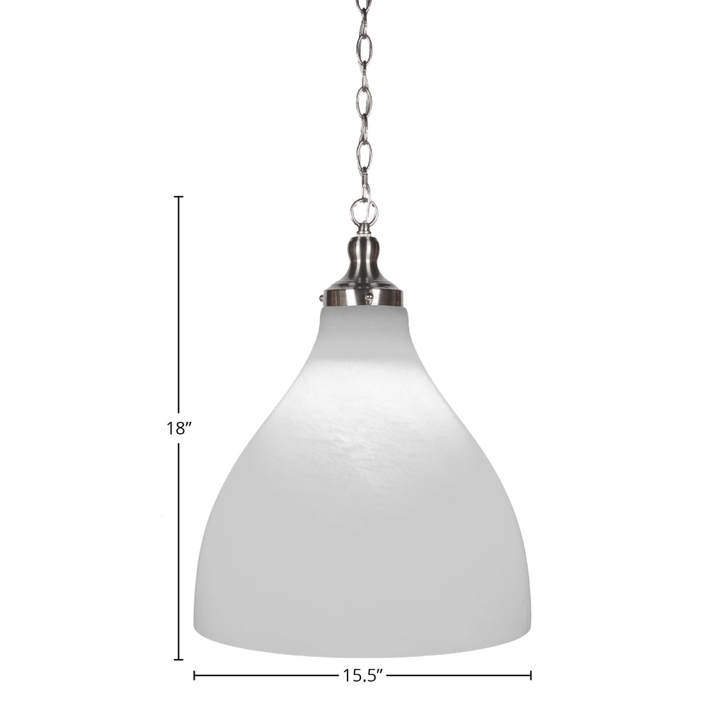 Juno One Light Pendant in Brushed Nickel with 16" White Marble Shade