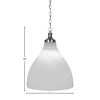Juno One Light Pendant in Brushed Nickel with 16" White Marble Shade