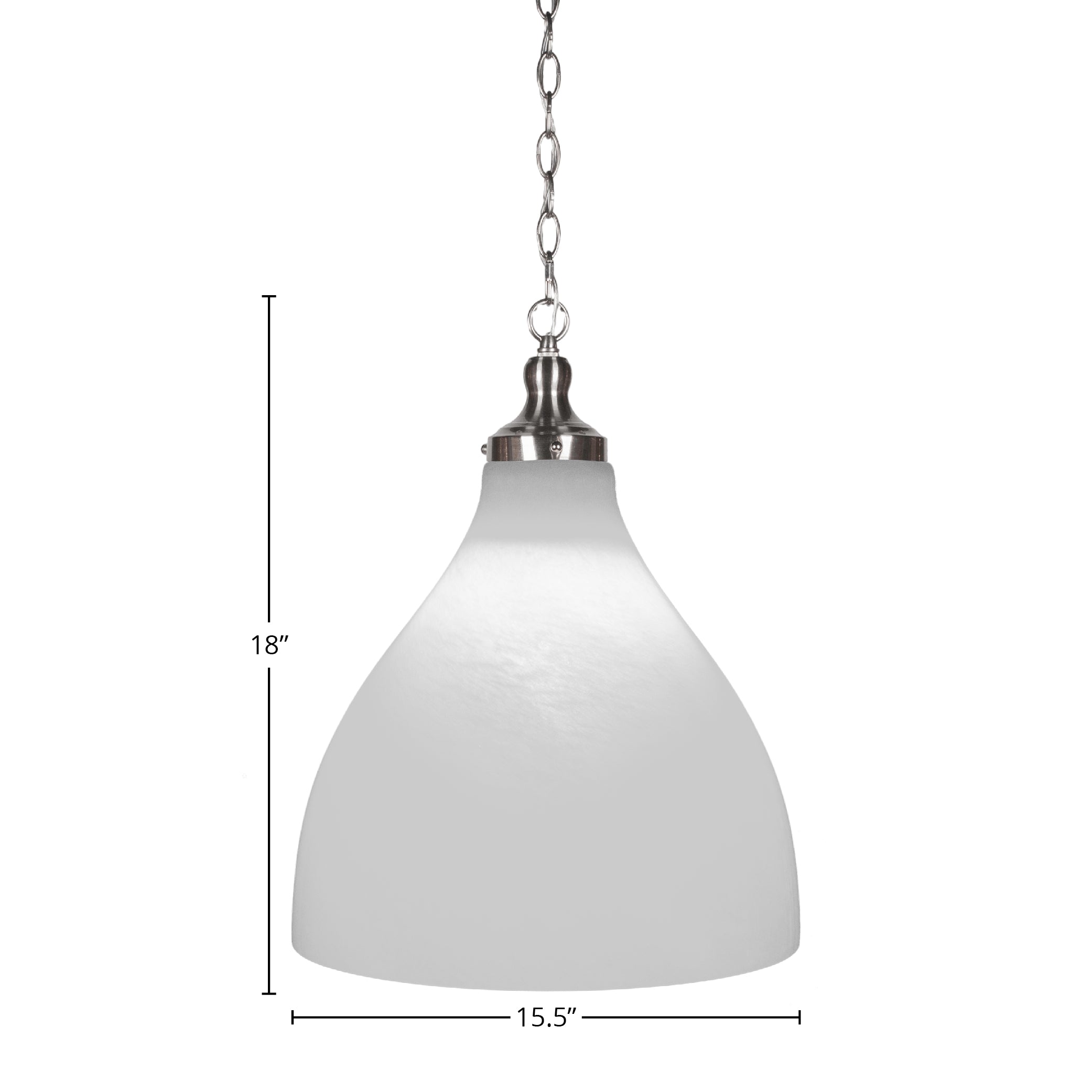 Juno One Light Pendant in Brushed Nickel with 16" White Marble Shade