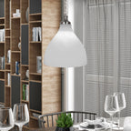 Juno One Light Pendant in Brushed Nickel with 16" White Marble Shade