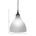 Juno One Light Pendant in Matte Black with 16" Clear Bubble Shade