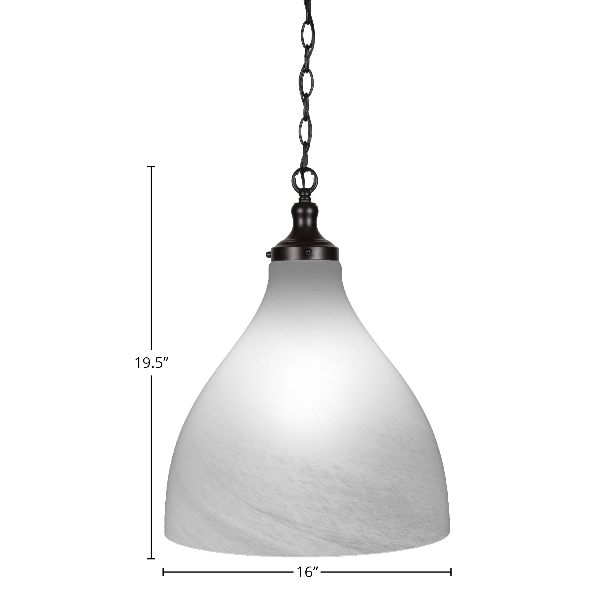 Juno One Light Pendant in Matte Black with 16" Clear Bubble Shade